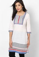 Aurelia White Solid Kurtis