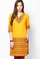 Aurelia Yellow Solid Kurtis