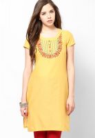 Aurelia Yellow Solid Kurtis