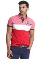 Basics Pink Striped Polo T-Shirt