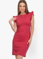 Belle Fille Pink Colored Solid Bodycon Dress