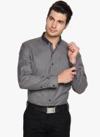 Black Coffee Dark Grey Slim Fit Formal Shirt