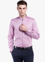 Black Coffee Pink Solid Slim Fit Formal Shirt