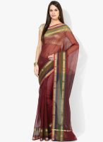 Bunkar Wine Printed Saree