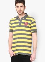Club York Yellow Striped Polo TShirts