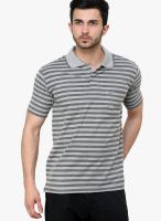 Cotton County Premium Grey Striped Polo T-Shirts
