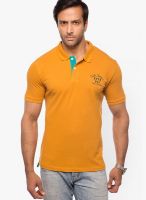 Cult Fiction Yellow Solid Polo T-Shirts