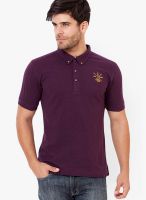 Elaborado Purple Solid Polo T-Shirt