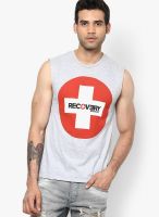 Eminem Grey Milange Printed Round Neck T-Shirt