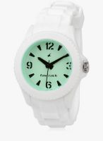 Fastrack Tees Nd9911Pp19J White/Green Analog Watch