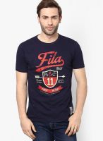 Fila Navy Blue Round Neck T-Shirt