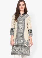 Global Desi Beige Printed Kurta