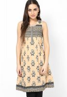 Global Desi Peach Printed Kurtis