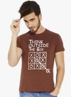 Globus Brown Printed Round Neck T-Shirt