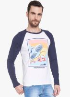 Globus White Printed Round Neck T-Shirt