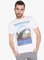 Globus White Printed Round Neck T-Shirt