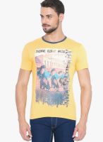 Globus Yellow Printed Round Neck T-Shirt