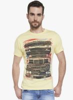 Globus Yellow Printed Round Neck T-Shirt