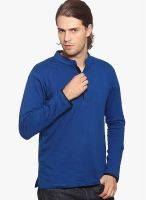 Gritstones Blue Solid Polo T-Shirts