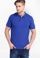 Highlander Blue Solid Polo TShirts