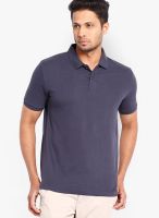 Highlander Blue Solid Polo TShirts