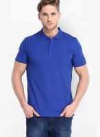 Highlander Blue Solid Polo TShirts