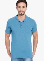 Highlander Blue Solid Polo TShirts