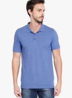 Highlander Blue Solid Polo TShirts