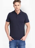 Highlander Navy Blue Solid Polo TShirts