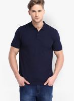 Highlander Navy Blue Solid Polo TShirts