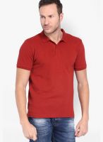 Highlander Red Solid Polo TShirts