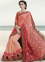 Indian Women By Bahubali Pink Embroidered Saree