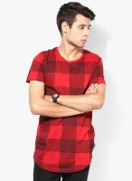 Jack & Jones Red Graphic Round Neck T-Shirts