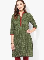 Jaipur Kurti Green Printed Kurtis