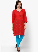 Jaipur Kurti Red Printed Kurtis