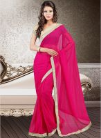 Kalista Fashions Pink Solid Saree