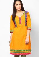 Kurti'S Yellow Embroidered Kurtis