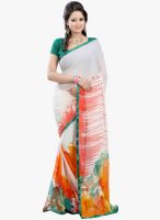 Lookslady Beige Printed Saree