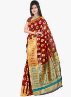 Lookslady Maroon Printed Saree