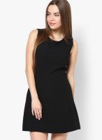 MANGO-Outlet Black Colored Solid Bodycon Dress