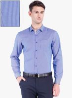 Mark Taylor Blue Striped Slim Fit Formal Shirt