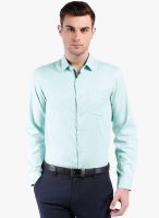 Mark Taylor Green Solid Slim Fit Formal Shirt