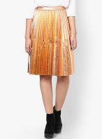 Miss Selfridge Golden Flared Skirt