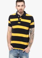 Monteil & Munero Yellow Striped Polo T-Shirts