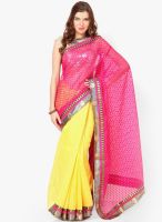 Mrignain Brasso Pink Embroidered Saree