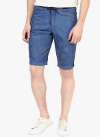 Okane Blue Solid Shorts
