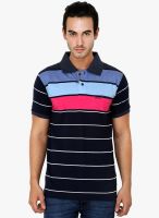 Okane Navy Blue Striped Polo T-Shirt