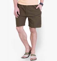 Okane Solid Brown Shorts