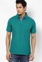 Park Avenue Green Solid Polo T-Shirts