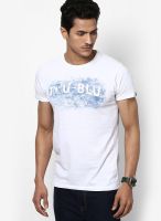Pepe Jeans White Printed Round Neck T-Shirts